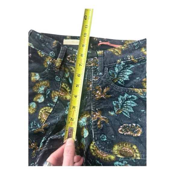 Anthropologie Pilcro The Icon Corduroy Flare Low-Rise Jeans Pants Floral Size 23 - Picture 7 of 15